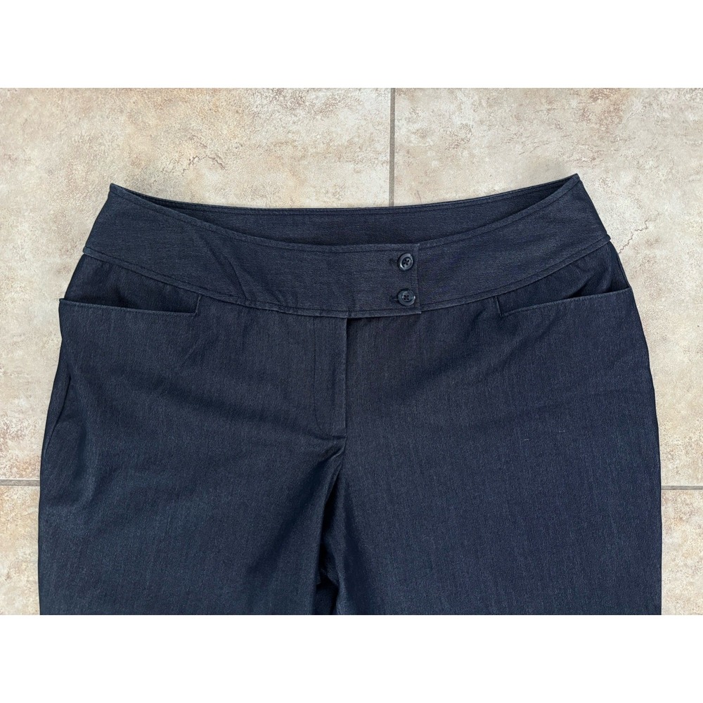 Lane Bryant Womens 18 Dark Wash Trouser Pants Wide Leg Stretch Career Blue - Picture 2 of 8